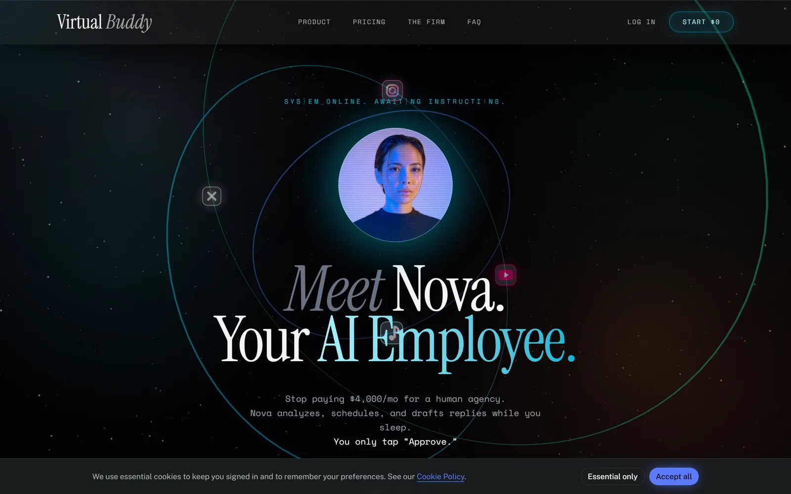 Virtual Buddy marketing site for the AI-employee platform.
